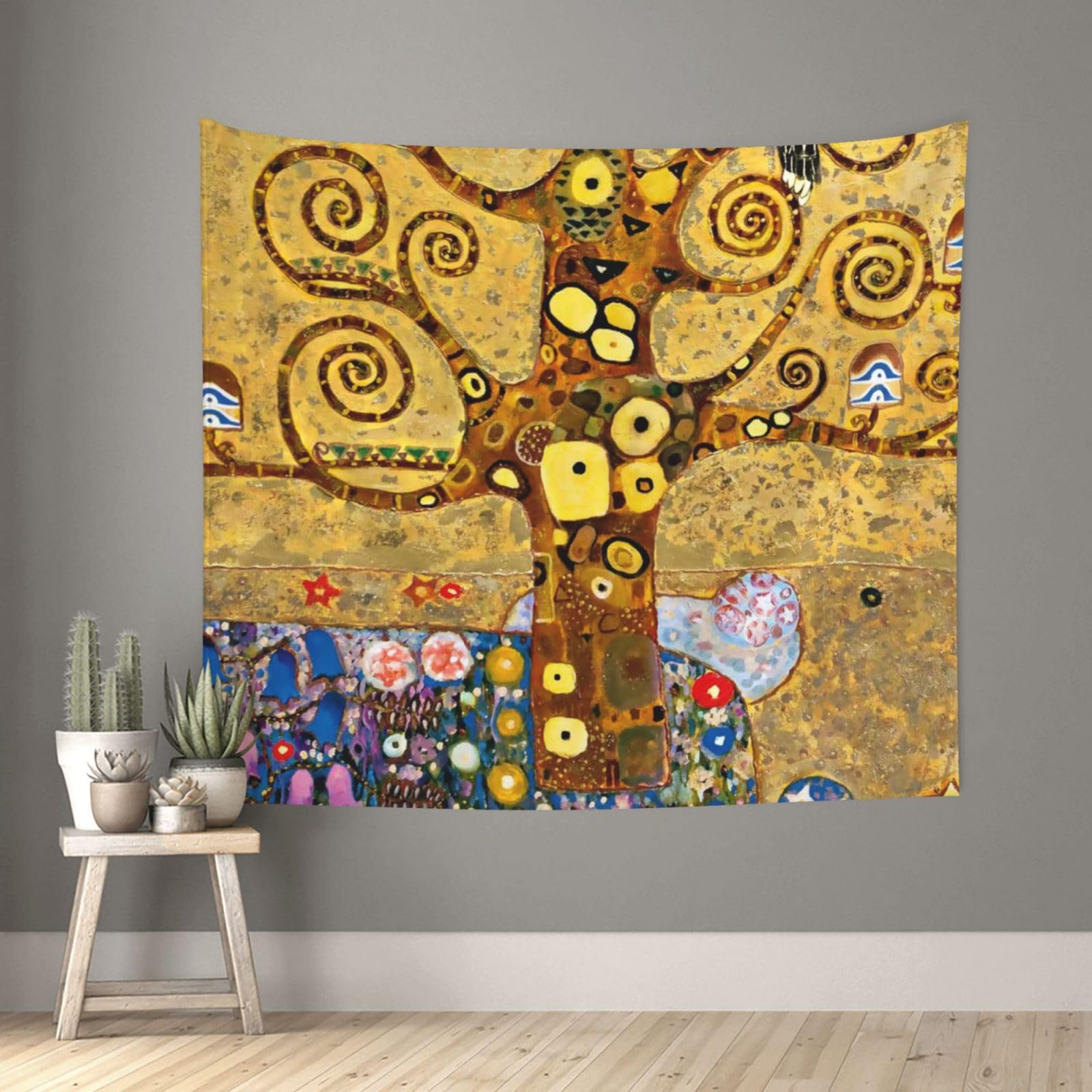 Amazon.co.jp: タペストリー グスタフ・クリムト 生命の樹 壁飾り